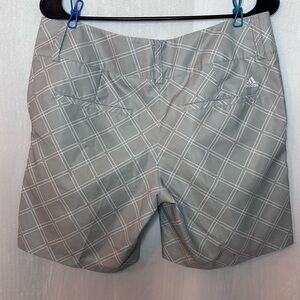 Adidas golf shorts women size 8 white gray plaid